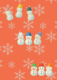 Colorful Snowman03 on red & yellow