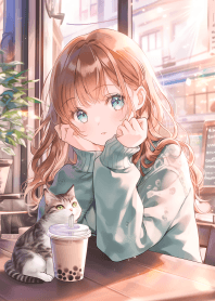 可愛貓娘喝飲料 9