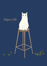 高腳椅(白色貓咪)