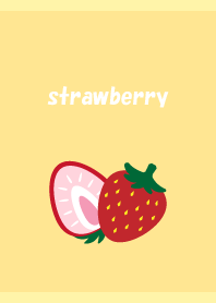 red strawberry on light yellow JP