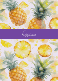 Watercolor pineapple purple