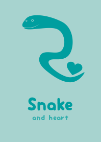 Snake & heart Pale aqua