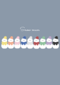 スノーマン × くすみブルー（カラフル）