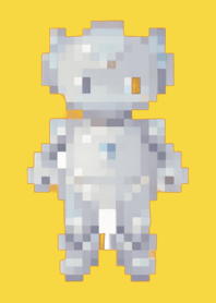 Robot Pixel Art Theme  Yellow 02