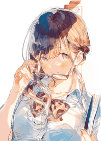 Blue 放學後摘下眼鏡的少女