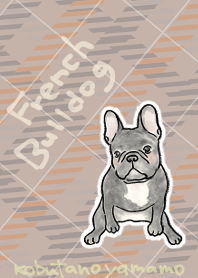 フレンチブルドッグ【ベージュ×チェック】