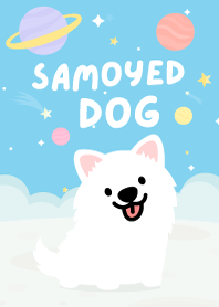Samoyed Dog Galaxy Baby Blue