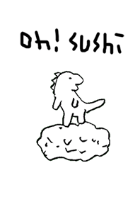 Oh! SUSHI dinosaur white blue