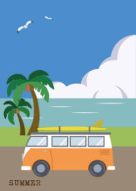 Van and surfboard / summer2