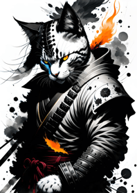 水墨猫武士 E81609