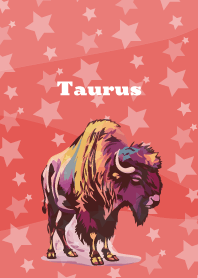 Taurus constellation on red