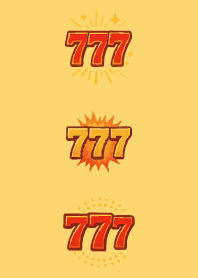Lucky number 777 on light yellow