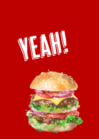 hamburger on red & beige JP