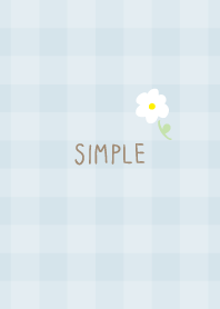 Plaid pattern single white flower Japan