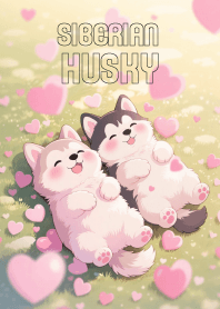 Kawaii siberian husky Couple Lover