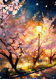 Beautiful night cherry blossoms#2044