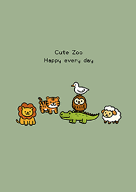 可愛的簡約動物園2(霧灰綠)