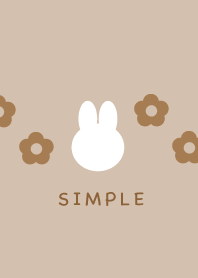 Simple Rabbit Beige Cute