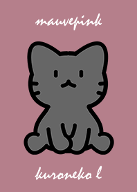 sitting black cat L mauve pink.