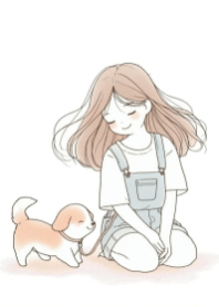 Girl and Puppy V.12