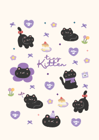 Tiny cat cute minimal : purple