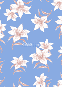 Botanical flower Lily blue mush