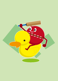 Cricket ball and duck