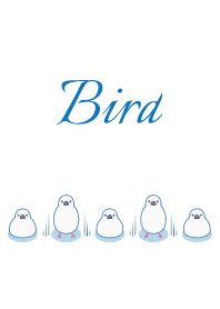 Bird 002-2 (Small bird/White/Blue)