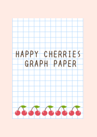 HAPPY CHERRIES GRAPH PAPER/LIGHT PINK