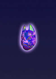 幸運の狐の面アメジスト