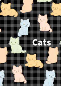 Lazy cats on black JP
