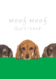 Woof Woof - Dachshund L - WHITE/GREEN