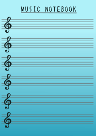 MUSIC COLOR NOTEBOOKj-LIGHT BLUE GRAD
