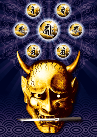 Golden Sanskrit characters & Hannya 2*