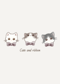 Cats and Ribbon* -cocoa brown-