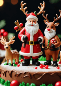 Santa and reindeer cake-I LOVE CAKE