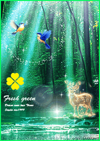 Lucky bluebird and deer*