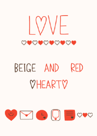 LOVE BEIGE AND RED HEART