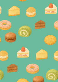 sweet treats on blue green