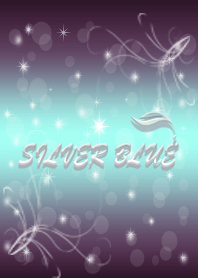 Silver blue sparkle with flower