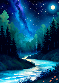 Beautiful starry night view#2972