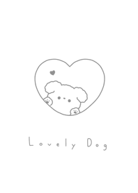 小狗和心 / white gray
