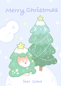 蘇蘇島 暖心冬季聖誕樹柴犬 蘇蘇柴