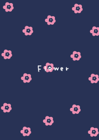 Navy and pink floral print.