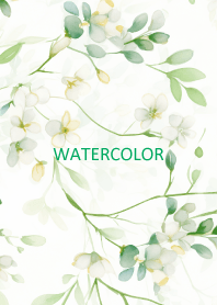 Watercolor-Small green flower 34