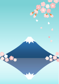 毎日が桜の季節-富士山の反射