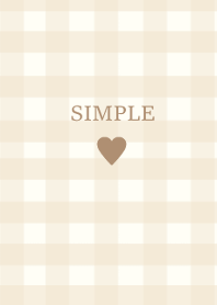 SIMPLE HEART -check beige-