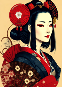 Geisha in sakura kimono 781e61