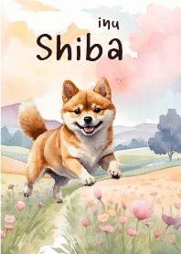 Shiba Inu In Flower Theme