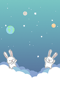 Rabbit and Blue Green Space J